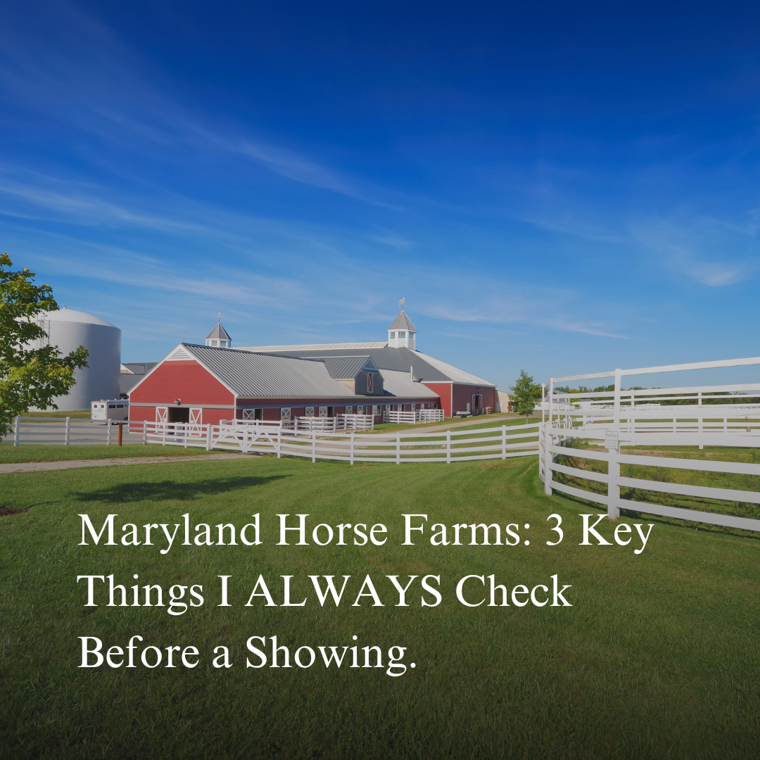 Maryland Horse Farms: 3 Key Things I ALWAYS Check Before a Showing
